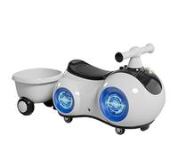 JUSKAQZYI Auto Wiggle for ragazzi e ragazze che viaggia su auto a spinta | Con piccolo rimorchio con musica leggera antiribaltamento bicicletta