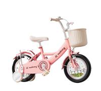 JUSKAQZYI bici per bambini Bici for bambine dai 3 ai 10 anni, bici da bambina da 12 a 20 pollici con campanelli, cestino e stelle filanti, biciclette for bambini monopattini(Pink1,16inch)