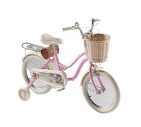 JUSKAQZYI bici per bambini Bici for bambini con doppio freno a mano, for bambini dai 3 ai 12 anni, da 12 a 22 pollici, con cestino intrecciato e ruote ausiliarie. monopattini(Pink1,18inch)