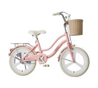 JUSKAQZYI bici per bambini Bicicletta for bambini, for ragazzi e ragazze, altezza del ciclista 32-60 pollici, freno a contropedale con cestino intrecciato e campanello monopattini(Pink1,16inch)