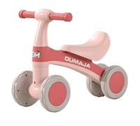 JUSKAQZYI Bicicletta senza pedali for bambini e bambine da 1 a 3 anni | Cavalca sui giocattoli con sedile morbido a 4 ruote, senza pedali, guida sicura bicicletta