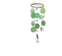 JUSKAQZYI Campane a Vento Campanelli eolici a Forma di Conchiglia for Esterni, Farfalle, campanelli eolici a Forma di Conchiglia Naturale for Esterni, Patio, Giardino, Veranda(Green)