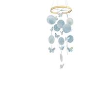 JUSKAQZYI Campane a Vento Campanelli eolici a Forma di Conchiglia for Esterni, Farfalle, campanelli eolici a Forma di Conchiglia Naturale for Esterni, Patio, Giardino, Veranda(White)