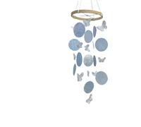 JUSKAQZYI Campane a Vento Campanelli eolici a Forma di Conchiglia for Esterni, Farfalle, campanelli eolici a Forma di Conchiglia Naturale for Esterni, Patio, Giardino, Veranda(Blue)