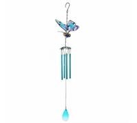 JUSKAQZYI Campane a Vento Campanelli eolici creativi 3D a Forma di Farfalla, Artigianali, in Metallo Dipinto, Decorazioni da Appendere, Regali for la Mamma, Feste, casa(Blue,Tube)