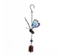 JUSKAQZYI Campane a Vento Campanelli eolici creativi 3D a Forma di Farfalla, Artigianali, in Metallo Dipinto, Decorazioni da Appendere, Regali for la Mamma, Feste, casa(Blue,Bell)