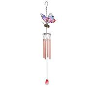 JUSKAQZYI Campane a Vento Campanelli eolici creativi 3D a Forma di Farfalla, Artigianali, in Metallo Dipinto, Decorazioni da Appendere, Regali for la Mamma, Feste, casa(Pink,Tube)