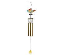 JUSKAQZYI Campane a Vento Campanelli eolici creativi 3D a Forma di Farfalla, Artigianali, in Metallo Dipinto, Decorazioni da Appendere, Regali for la Mamma, Feste, casa(Yellow,Tube)