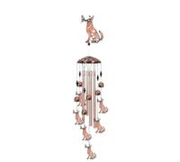 JUSKAQZYI Campane a Vento Campanelli Eolici da 35" for Decorazioni da Interni Ed Esterni, con 4 Tubi in Alluminio E 6 Campane for La Casa, Regali di Natale(Fox)