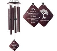 JUSKAQZYI Campane a Vento Regali di condoglianze for la Perdita della Mamma, campanelli eolici commemorativi con Albero della Vita for Una Persona Cara, campanelli eolici Campane tubolari