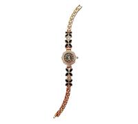 JUSKAQZYI Confezione da 2 orologi da polso da donna alla moda, impermeabili, al quarzo, a forma di fiore, regalo for fidanzate e mogli(Rose Gold Black)