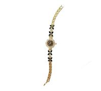 JUSKAQZYI Confezione da 2 orologi da polso da donna alla moda, impermeabili, al quarzo, a forma di fiore, regalo for fidanzate e mogli(Gold Black)