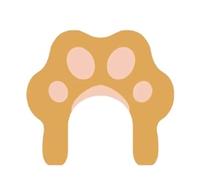JUSKAQZYI Moquette Toilet Bath Mat U-Shaped Cat's Paw Shape Commode Contour rug Super Water Absorption Non-Slip for Bathroom And Toilet tapeto(Oranje)