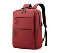 JUSKAQZYI sacchetto Zaino for laptop, sottile e resistente, da lavoro, da viaggio, con porta USB, for computer universitario, adatto for notebook da 15,6 pollici rucksack(Rot)