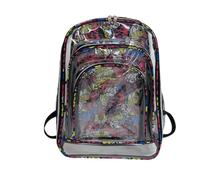 JUSKAQZYI sacchetto Zaino trasparente alla moda personalizzato con graffiti, resistente, in PVC trasparente, adatto for la scuola, i lavori dei bambini, le ragazze e gli adulti. rucksack(A)