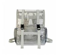 JUSKAQZYI sacchetto Zaino trasparente resistente in PVC, grande capacità, trasparente, for ragazzi e ragazze, sport, lavoro, stadio, sicurezza, viaggi, università rucksack(Gris)
