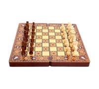 JUSKAQZYI scacchi giganti Scacchi Premium Set di scacchi pieghevoli Gioco di intrattenimento intellettuale Portatile 3 in 1 Lusso Cavaliere Dama Regalo Scacchi internazionali(Brown3)