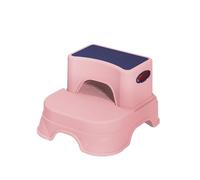 JUSKAQZYI Scala Pieghevole Sgabelli a 2 gradini for Bambini, Il lavandino del Bagno, Doppio Gradino Antiscivolo for l'addestramento al vasino in Bagno dei più Piccoli Scala(Roze)