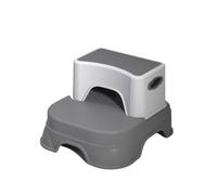 JUSKAQZYI Scala Pieghevole Sgabelli a 2 gradini for Bambini, Il lavandino del Bagno, Doppio Gradino Antiscivolo for l'addestramento al vasino in Bagno dei più Piccoli Scala(Grey)