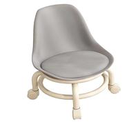 JUSKAQZYI Scala Pieghevole Sgabello con rotelle e Schienale in plastica, con Ruote universali, Multifunzionale, for Soggiorno, Sedia Robusta Scala(Gris)