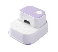 JUSKAQZYI Scala Pieghevole Sgabello for Bambini Piccoli for lavandino del Bagno, Sgabello a 2 gradini, sgabelli in plastica for la Cacca del Letto del bancone della Cucina Scala(Purple White)