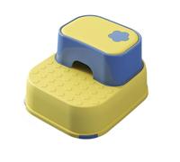 JUSKAQZYI Scala Pieghevole Sgabello for Bambini Piccoli for lavandino del Bagno, Sgabello a 2 gradini, sgabelli in plastica for la Cacca del Letto del bancone della Cucina Scala(Yellow Blue)