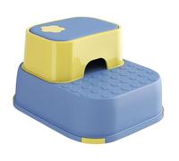 JUSKAQZYI Scala Pieghevole Sgabello for Bambini Piccoli for lavandino del Bagno, Sgabello a 2 gradini, sgabelli in plastica for la Cacca del Letto del bancone della Cucina Scala(Blue Yellow)