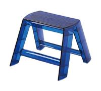 JUSKAQZYI Scala Pieghevole Sgabello Pieghevole in Acrilico Trasparente, Scala impilabile, Piccola Sedia for Biblioteca all'aperto, Cucina e Soggiorno, 39 * 39 * 30 cm Scala(Blauw)