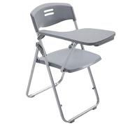 JUSKAQZYI sedia pieghevole 2 sedie pieghevoli con tavoletta for scrivere, struttura in ferro for ufficio, scuole, sale giochi, asili nido, sedute for riunioni ed eventi interno(Grey)