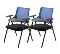 JUSKAQZYI sedia pieghevole 2pcs Folding Desk Chair Padded Space Saving Metal Frame Rectangular Compact Foldable Chair For Meetings Training School interno(Blauw)