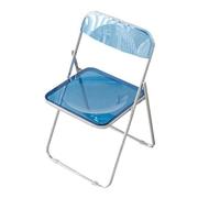 JUSKAQZYI sedia pieghevole Sedia pieghevole in plastica, sedia commerciale portatile con struttura in acciaio for casa, ufficio, festa di nozze, interni ed esterni, impilabile interno(Blauw)