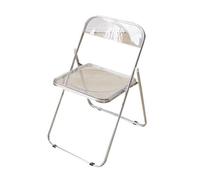 JUSKAQZYI sedia pieghevole Sedia pieghevole in plastica, sedia commerciale portatile con struttura in acciaio for casa, ufficio, festa di nozze, interni ed esterni, impilabile interno(Transparent)
