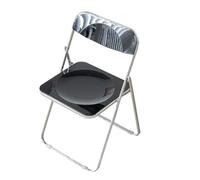 JUSKAQZYI sedia pieghevole Sedia pieghevole in plastica, sedia commerciale portatile con struttura in acciaio for casa, ufficio, festa di nozze, interni ed esterni, impilabile interno(Svart)