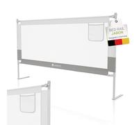 Juskys Barriera Letto per Bambini Jaron 180 cm - Sponda di Sicurezza Regolabile per Materassi 5-25 cm - Protezione Anticaduta con Borsa da Trasporto - Grigio