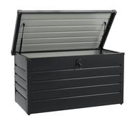 Juskys Scatola di stoccaggio in metallo Limani 380 litri - Scatola per esterni - impermeabile, chiudibile a chiave - Scatola da giardino, Scatola per cuscini, Scatola per cuscini da giardino Antracite