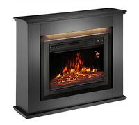 Juskys camino elettrico 1000/2000 W con riscaldamento, fuoco di camino, effetto fiamma, telecomando, illuminazione a LED e timer - Camino elettrico da terra nero