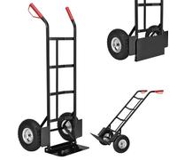 Juskys Carrello a mano Basic pieghevole - Carrello da trasporto con grandi ruote gonfiabili e telaio in acciaio massiccio - Carrello manuale per traslochi e casse di bevande