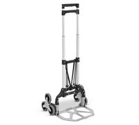 Juskys Carrello saliscale pieghevole e resistente fino a 80 kg - mini carrello saliscale in alluminio - con guanti e corde di espansione - montascale piccolo