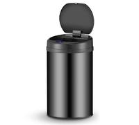 Juskys cestino elettrico e impermeabile da cucina con sensore di movimento, coperchio automatico, anello di fissaggio - 30 L - Nero