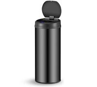 Juskys cestino elettrico e impermeabile da cucina con sensore di movimento, coperchio automatico, anello di fissaggio - 50 L - Nero