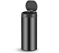 Juskys cestino elettrico e impermeabile da cucina con sensore di movimento, coperchio automatico, anello di fissaggio - 50 L - Nero