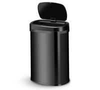 Juskys cestino elettrico e impermeabile da cucina con sensore di movimento, coperchio automatico, forma rettangolare - 50 L - Nero