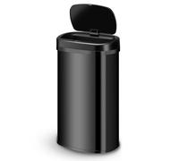 Juskys cestino elettrico e impermeabile da cucina con sensore di movimento, coperchio automatico, forma rettangolare - 60 L - Nero