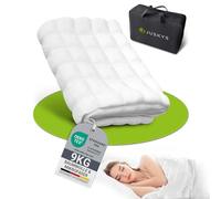 Juskys Coperta ponderata 135x200 - Anti-stress terapeutica con perle di vetro - cotone e microfibra - per adulti con disturbi del sonno - 9 kg