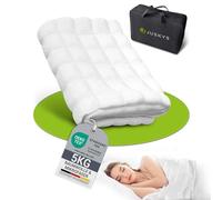 Juskys Coperta ponderata 135x200 - Anti-stress terapeutica con perle di vetro - cotone e microfibra - per adulti con disturbi del sonno - 5 kg