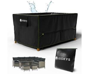 Juskys Copertura per mobili da giardino 150x90x75 cm - UV-protetta, impermeabile 1500 mm, ventilata, facile da pulire, fissaggio sicuro