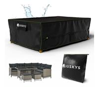 Juskys Copertura per mobili da giardino 300x200x90 cm - UV-protetta, impermeabile 1500 mm, ventilata, facile da pulire, fissaggio sicuro