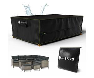 Juskys Copertura per mobili da giardino 300x200x90 cm - UV-protetta, impermeabile 1500 mm, ventilata, facile da pulire, fissaggio sicuro