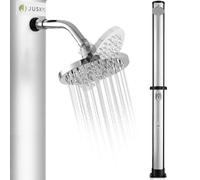 Juskys Doccia Solare Victoria 40 Litri - Fino a 60°C - con doccetta Girevole, Doccia per i Piedi e Collegamento per Tubo da Giardino Doccia da Giardino Doccia Esterna