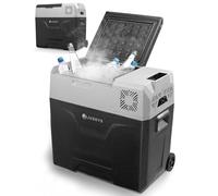 Juskys Frigo compressore Yukon 50L 12/24/230V per auto, camper, camion, campeggio - Mini frigo caldo/freddo da presa elettrica - Grigio